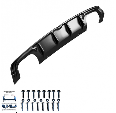 Difusor trasero Oneway apto para Audi S3 Sedan 8V 2013-2016 - Negro brillante