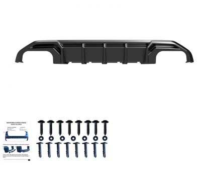 Difusor trasero unidireccional apto para Audi A3 8Y S-Line/S3 Sedan/Sportback 2020- - Negro brillante