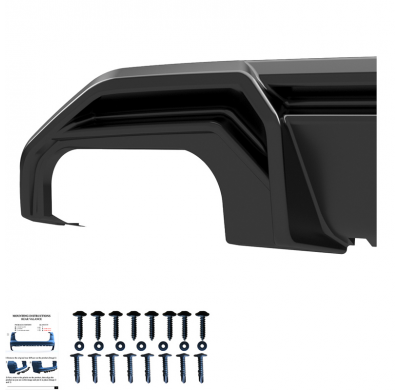 Difusor trasero unidireccional apto para Audi A3 8Y S-Line/S3 Sedan/Sportback 2020- - Negro brillante