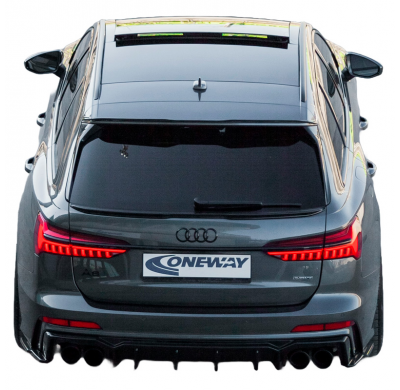 Difusor trasero unidireccional apto para Audi A6 S-Line/S6 C8 (Sedan/Avant) 2018- - Negro brillante