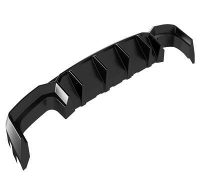 Difusor trasero unidireccional apto para Audi A6 S-Line/S6 C8 (Sedan/Avant) 2018- - Negro brillante