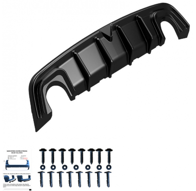 Difusor trasero Oneway apto para Alfa Romeo Giulietta 2010-2020 - Versión 2 - Negro brillante