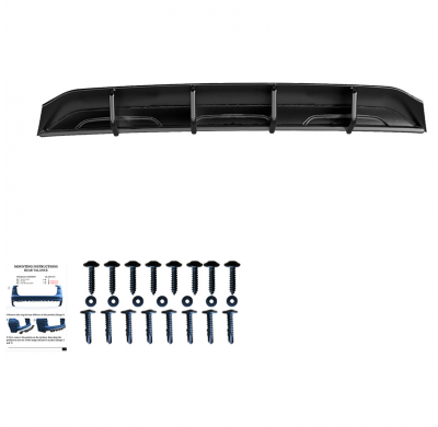Difusor trasero Oneway apto para Volkswagen Tiguan II R-Line Facelift 2020-2024 - Negro brillante