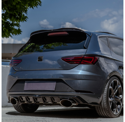 Alerón de techo Oneway (tapa) apto para Seat Leon (5F) HB Cupra 2013-2016 - Negro brillante