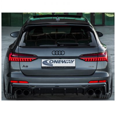 Alerón de techo unidireccional (tapa) apto para Audi A6 S-Line/S6 C8 Avant 2018- - Negro brillante