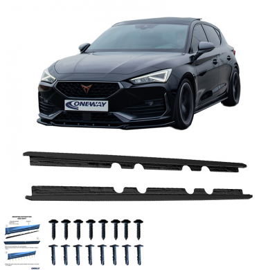 Faldones laterales Oneway Set aptos para Seat Leon IV HB/ST FR y Cupra Leon HB/ST 2020- - Negro brillante