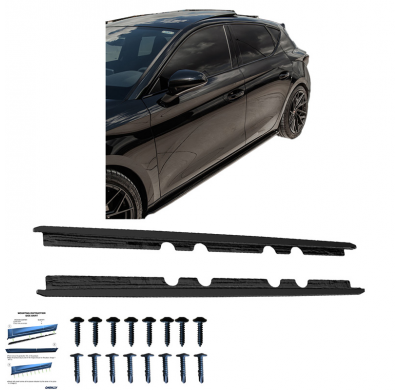 Faldones laterales Oneway Set aptos para Seat Leon IV HB/ST FR y Cupra Leon HB/ST 2020- - Negro brillante