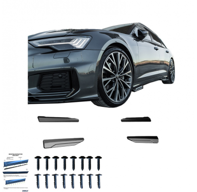 Faldones laterales Oneway Set aptos para Audi A6 S-Line/S C8 (Sedan/Avant) 2018- - Negro brillante
