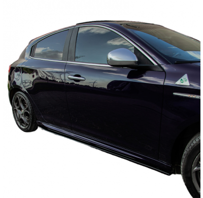 Faldones laterales Oneway Set aptos para Alfa Romeo Giulietta Sport 2010-2020 - Negro brillante