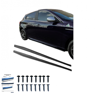 Faldones laterales Oneway Set aptos para Alfa Romeo Giulietta Sport 2010-2020 - Negro brillante