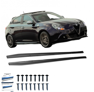 Faldones laterales Oneway Set aptos para Alfa Romeo Giulietta Sport 2010-2020 - Negro brillante