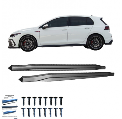 Faldones laterales Oneway Set aptos para Volkswagen Golf VIII HB/Variant GTI/GTI Clubsport/GTD/R-Line 2020- - Versión 2 - Negro