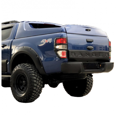 Cubierta de portón trasero Oneway adecuada para Ford Ranger T6/T7/T8 2012-2022 - Versión 3 - Negro mate