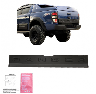 Cubierta de portón trasero Oneway adecuada para Ford Ranger T6/T7/T8 2012-2022 - Versión 3 - Negro mate