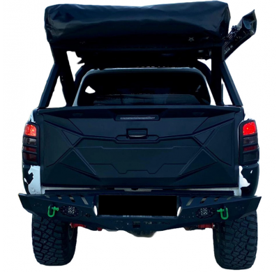 Cubierta de portón trasero Oneway adecuada para Mitsubishi L200 Triton 5/6 2015- - Negro mate