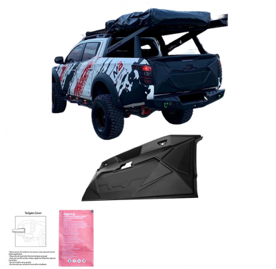 Cubierta de portón trasero Oneway adecuada para Mitsubishi L200 Triton 5/6 2015- - Negro mate