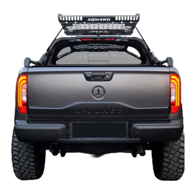 Cubierta de portón trasero Oneway adecuada para Mercedes Clase X W470 2017- - Versión 2 - Negro mate