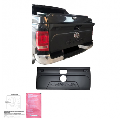 Cubierta de portón trasero Oneway adecuada para Volkswagen Amarok MK1 2010-2022 - Versión 2 - Negro mate