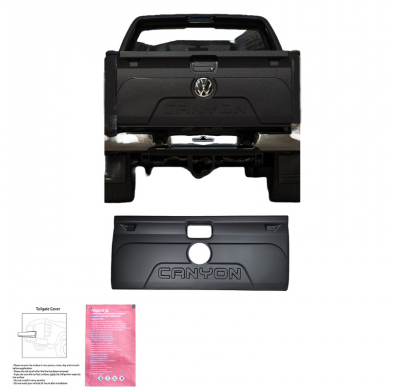 Cubierta de portón trasero Oneway adecuada para Volkswagen Amarok MK1 2010-2022 - Versión 2 - Negro mate