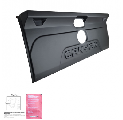 Cubierta de portón trasero Oneway adecuada para Volkswagen Amarok MK1 2010-2022 - Versión 2 - Negro mate