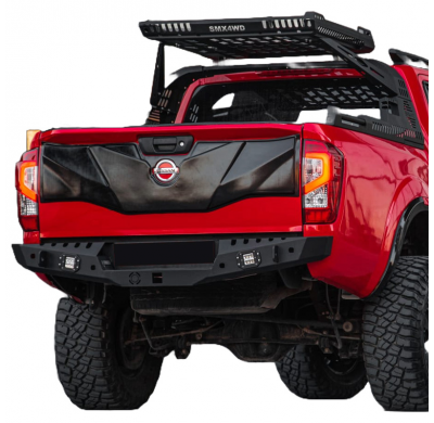 Cubierta de portón trasero Oneway adecuada para Nissan Navara NP300 (D23) 2014-2021 - Versión 2 - Negro mate