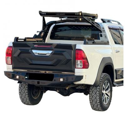 Cubierta para portón trasero Oneway apta para Toyota Hilux 8.ª generación 2015-2020 - Negro mate