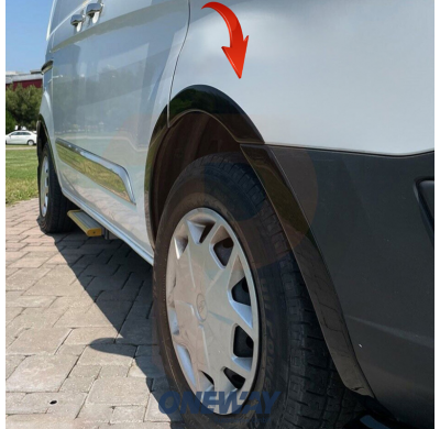Embellecedores de paso de rueda Oneway Set aptos para Ford Transit Custom MK1 2012-2018 - Negro brillante