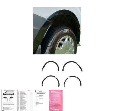 Embellecedores de paso de rueda Oneway Set aptos para Ford Transit Custom MK1 2012-2018 - Negro brillante