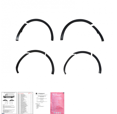 Embellecedores de paso de rueda Oneway Set aptos para Ford Transit Custom MK1 2012-2018 - Negro brillante