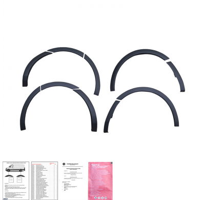 Embellecedores de paso de rueda Oneway Set aptos para Ford Transit Custom MK1 2012-2018 - Negro mate