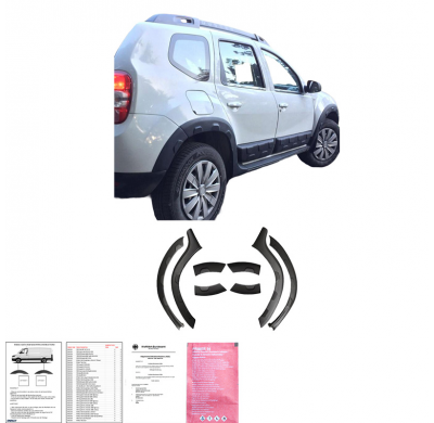 Embellecedores de paso de rueda Oneway Set compatibles con Dacia Duster I 2010-2017 Off-Road - Negro mate