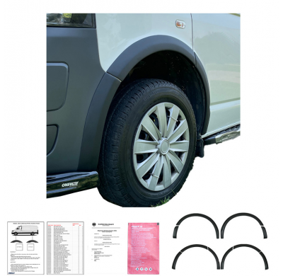 Embellecedores de paso de rueda Oneway Set adecuados para Volkswagen Transporter T5/T5.1 2003-2015 (distancia entre ejes corta y