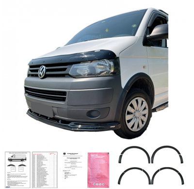 Embellecedores de paso de rueda Oneway Set adecuados para Volkswagen Transporter T5/T5.1 2003-2015 (distancia entre ejes corta y