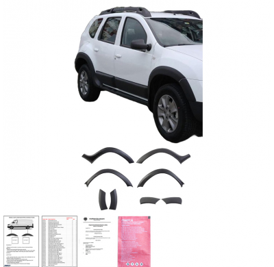 Embellecedores de paso de rueda Oneway Set compatibles con Dacia Duster I 2010-2017 - Negro mate