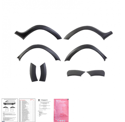 Embellecedores de paso de rueda Oneway Set compatibles con Dacia Duster I 2010-2017 - Negro mate