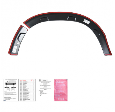 Embellecedores de paso de rueda Oneway Set compatibles con Dacia Duster II 2018-2024 con Park Assist (Offroad) - Negro mate