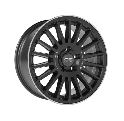 LLANTA RALLY DESERT 8x18 ET45 5x112 OZ RACING MATT BLACK SILVER LET. DIAMOND LIP