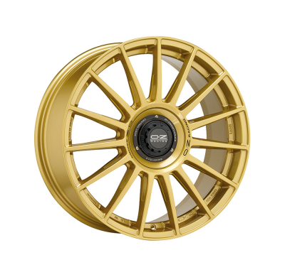 LLANTA SUPERT  EVOLUZ 8x18 ET 45 5x112 OZ RACING RACE GOLD BLACK LETTERING