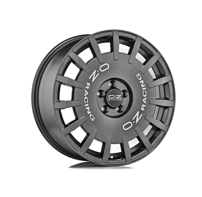 LLANTA RALLY RACING 8x17 ET 25 4x108 OZ RACING DARK GRAPHITE SILVER LETTERING