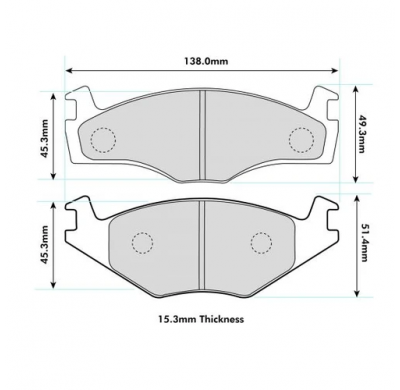 Pastillas de freno PBS PROTRACK DELANTERAS VOLKSWAGEN Golf II 1.6 Cabrio KW:53 Año: 1904 > 1991