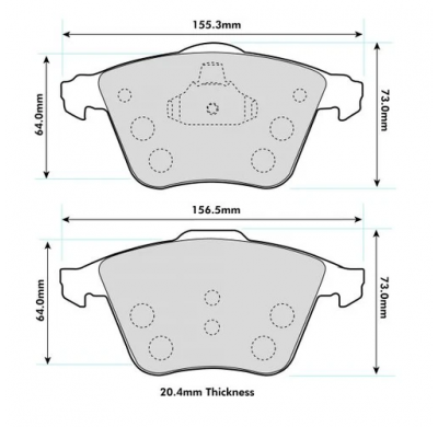 Pastillas de freno PBS PROTRACK DELANTERAS AUDI A3 Sportback (8PA) S3 Quattro KW:195 Año: 2008 > 2013