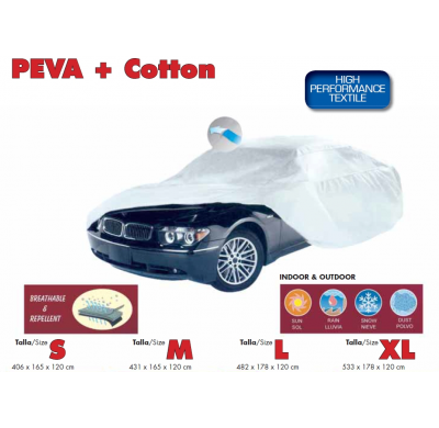 FUNDA EXTERIOR COCHE TALLA.M  PEVA+COTTOM