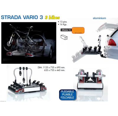 Portabicicletas Atera Strada Vario  3  PLEGABLE  para 3 bicis