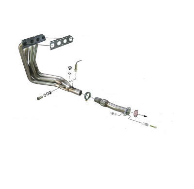 Colector De Escape Tubular Inoxidable / Opel Vectra a / Opel Kadett E / Opel Calibra / Opel Astra F 2.0i 16v 90-96 Rc Racing