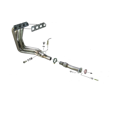 Colector De Escape Tubular Inoxidable / Opel Vectra a / Opel Kadett E / Opel Calibra / Opel Astra F 2.0i 16v 90-97 Rc Racing
