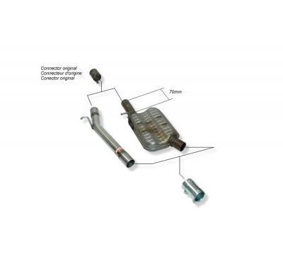 TRAMO INTERMEDIO SIN SILENCIADO INOXIDABLE USO EXCLUSIVO COMPETICION / SEAT LEON 5F ST CUPRA BERLINA 4*4 2.0 TSI 15- RC RACING