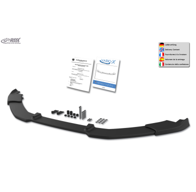 Spoiler delantero RDX VARIO-X para VW Golf 6 Plus (2008-2014) Separador de Labio Delantero Fabricado en plástico PUR. Se entrega