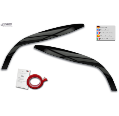 Pestañas de faros RDX para RENAULT Megane 3 2008-2013 negro brillante Rdx Racedesign