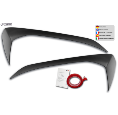 RDX Pestañas de faros para VW Up (AA/AAA) Light Brows Conjunto para ambos lados. Fabricado en plástico PUR/ABS. Incluye homologa