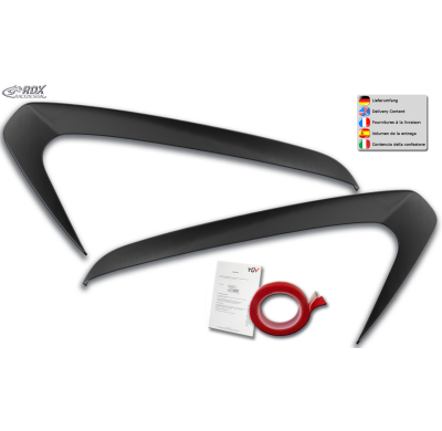 RDX Pestañas de faros para SKODA Citigo Light Brows Conjunto para ambos lados. Fabricado en plástico PUR/ABS. Incluye homologaci